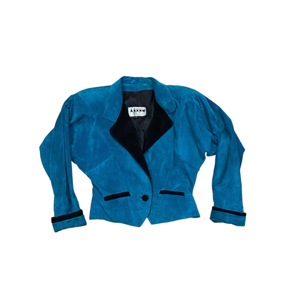 Vintage 1980s Abreys Women’s Leather Blazer Jacket Size M